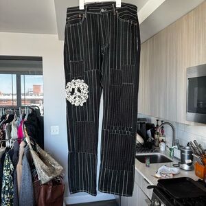 Levi's x Denim Tears Cotton Wreath Chainstitch Stripe 501 Jeans Black W36 L32